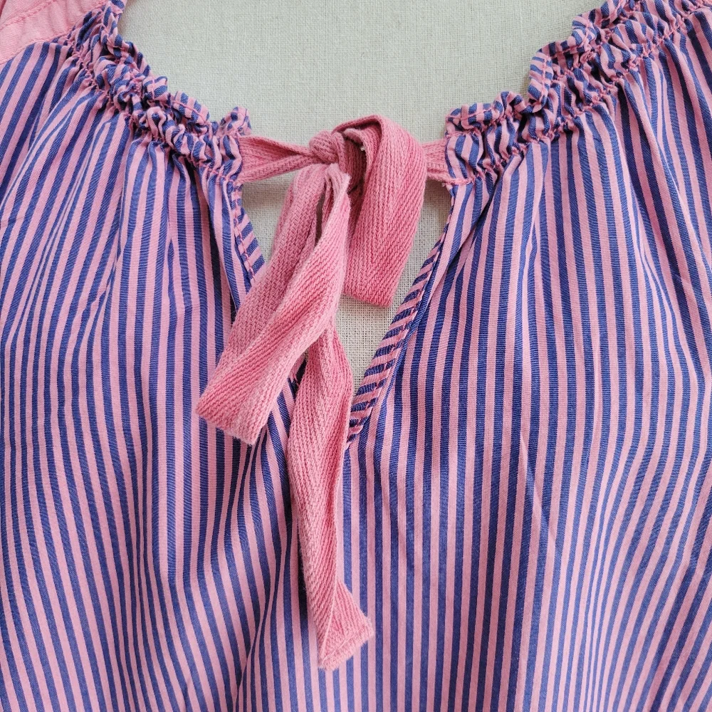Free People Keegan Oversized‎ Tunic Dress Pink With Stripes Size XS